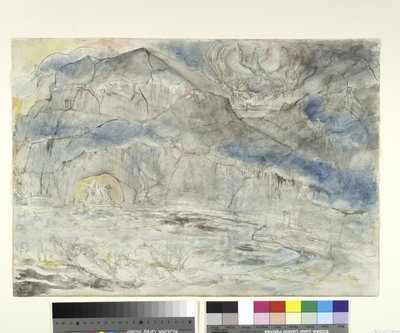 Der Kreis der Gefräßigen, mit Cerberus, Illustration zur Göttlichen Komödie von Dante Alighieri, 1824-27 von William Blake